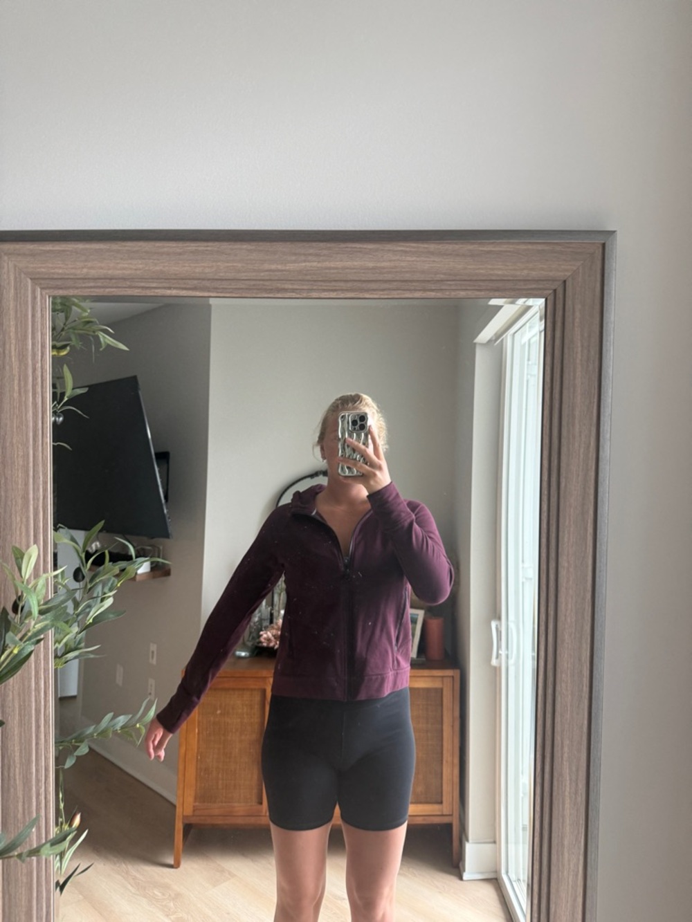 GAP Women's Zip Hoodie in Deep Plum